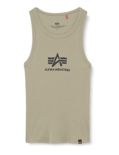 ALPHA INDUSTRIES Logo Tank Camiseta, 154-olive/black, XL para Hombre