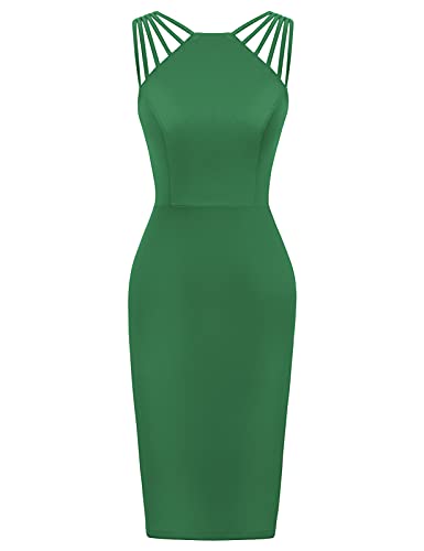 GRACE KARIN Mujeres Graduación Tirantes Elegante Vestido Corto Sin Espalda Mini Vestido XL Verde...