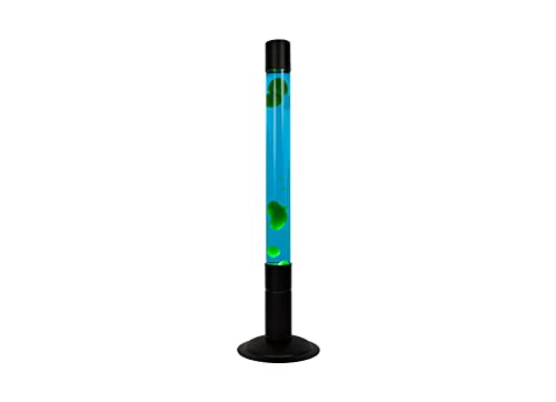 Fisura - Lámpara de lava grande verde. Lámpara de lava XXL con base negra, líquido azul y lava...