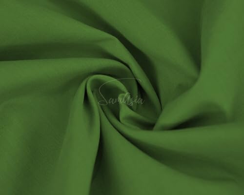 Tela de polialgodón verde oliva liso para confección, arte y manualidades, costura, acolchado, 45...