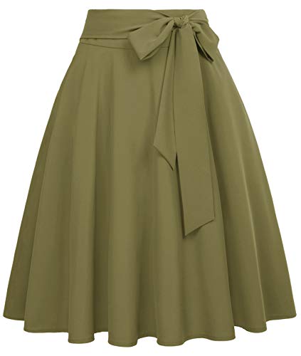 Belle Poque - GF560 - Falda plisada estilo años 50, con bolsillos, ideal para fiestas, cócteles