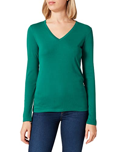 United Colors of Benetton T-Shirt M/L 3GA2E4245 Camiseta, Verde Bottiglia 30g, XS para Mujer