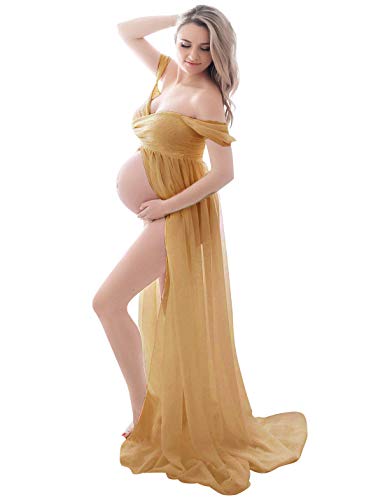 FEOYA - Falda Larga de Fotografia de Maternidad para Mujer Vestido Premamá para Atrezzo Fotografia...