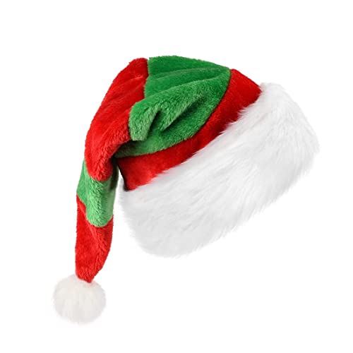 BABEJIA 1 Piezas Gorros de Papá Noel, Sombreros de Navidad para Adultos, Gorro de Navidad de...