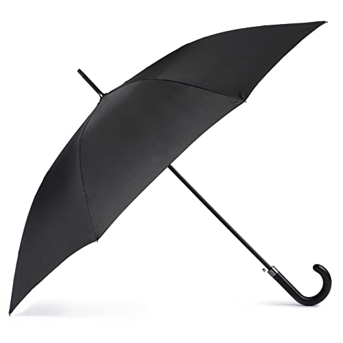 VOGUE Paraguas largo para caballero Bonito puño símil piel. Sistema Anti-viento (Wind Proof)....