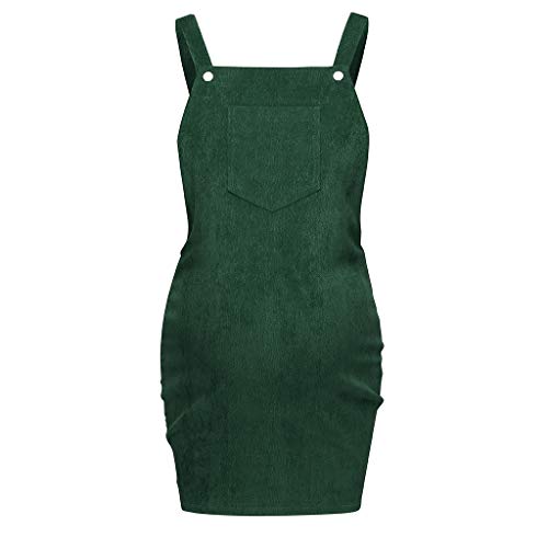 Falda de lactancia sin mangas con botones para mujeres embarazadas, verde, 48