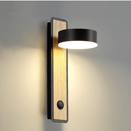 Lámpara de pared LED Aplique de pared Interior Madera Bañadores de pared para Dormitorio Sala de...