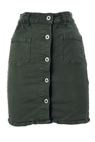JOPHY & CO. Mini falda vaquera para mujer de algodón, artículos y estilos., Verde Militar (Cod....