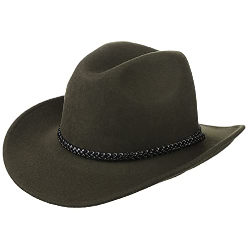 LIPODO Sombrero de Cowboy Hombres/Mujeres - Sombrero del Oeste de 100% Fieltro de Lana - Sombrero de...