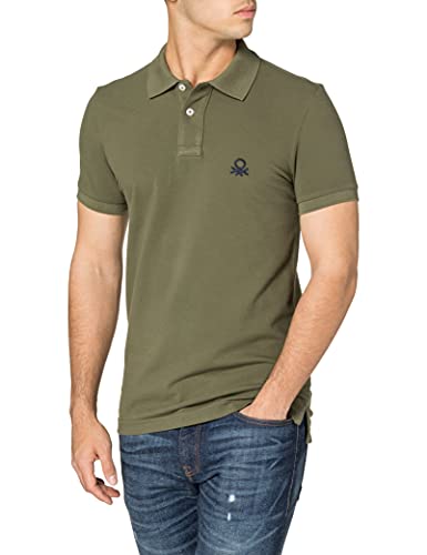 United Colors of Benetton Camiseta Polo M/M 3089j3178 Camisa, Verde Militar 35a, XXL Hombres