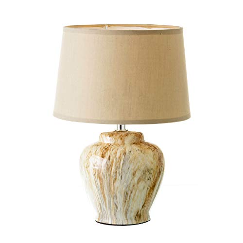 Lámpara de mesita de noche clásica beige de cerámica para decoración Bretaña - LOLAhome