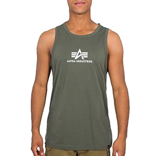 ALPHA INDUSTRIES Basic Camiseta, Verde (Dark Green-257), S para Hombre