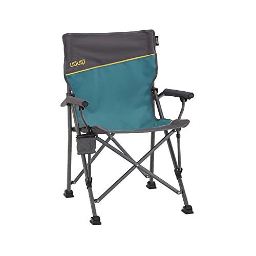Uquip Roxy - Silla de Camping con portabotellas - Estructura Estable de hasta 120 kg - Azul