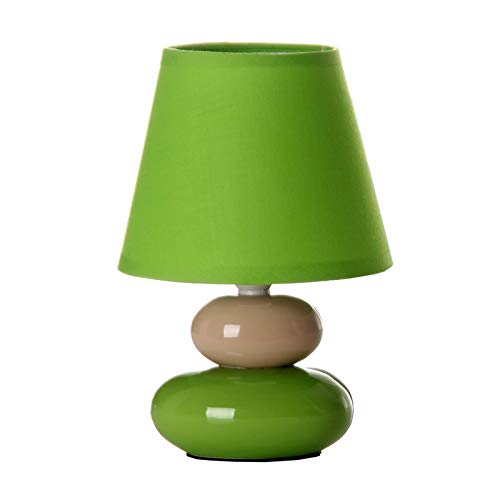 dcasa - Lámpara para mesita de noche pop verde de cerámica para dormitorio Arco Iris