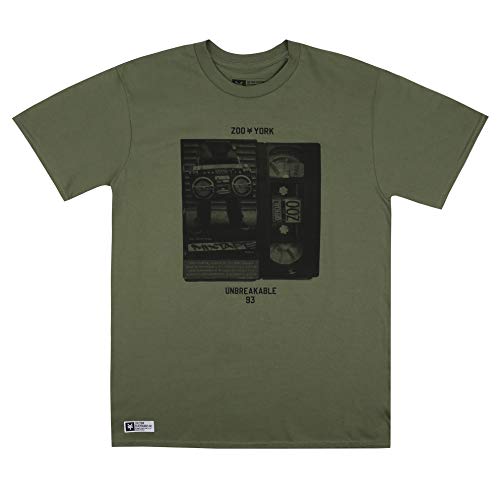 Zoo York Mixtape Camiseta, Verde Militar, Large para Hombre