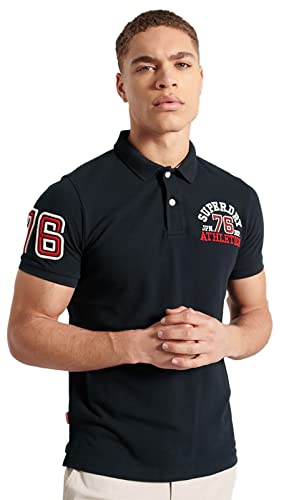 Superdry Classic SUPERSTATE S/S Polo, Azul (Eclipse Navy 98t), S para Hombre