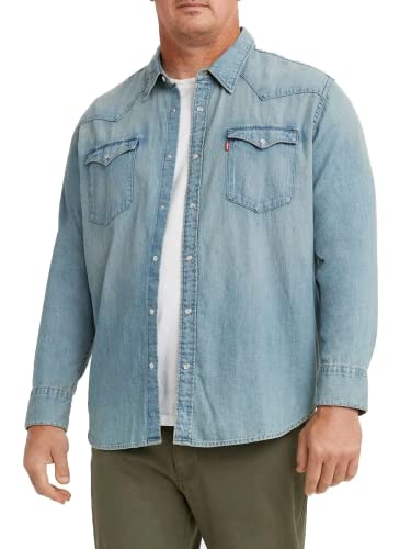 Levi's Big & Tall Barstow Western Camisa Hombre Red Cast Stone (Azul) 3XL -
