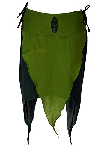 GURU-SHOP, Falda Tip Skirt Elf Skirt, Verde, Algodón, Tamaño:M/L (40), Faldas Cortas