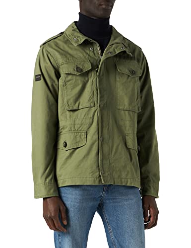 Superdry Field Jacket Chaqueta, Verde Fatiga, XL para Hombre