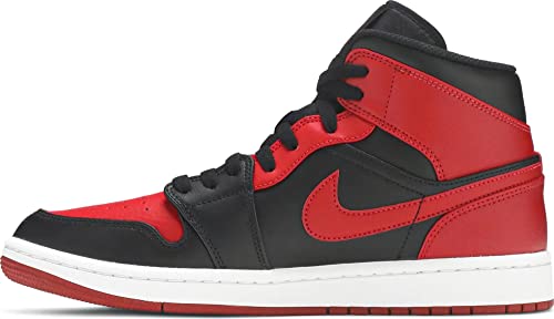 Nike - Zapatillas Air Jordan 1 Mid Banned, 554724 074, de color negro, rojo y blanco, para hombre,...