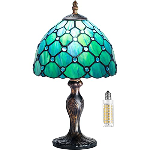 MIAOKE Tiffany - Lámpara de mesa de estilo Tiffany, lámpara de mesita de noche, lámpara de...