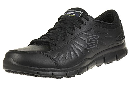 Skechers Eldred, Zapatos de Trabajo Mujer, Black, 38 EU