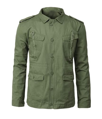 Chaqueta de algodón ligera de campo verde oliva M65 estilo militar para hombre, verde oliva, XXS