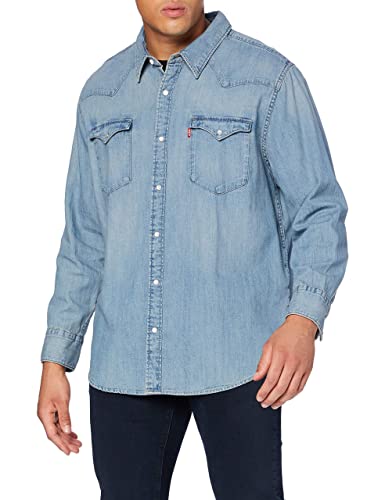 Levi's Big & Tall Barstow Western Camisa Hombre Red Cast Stone (Azul) 3XL -
