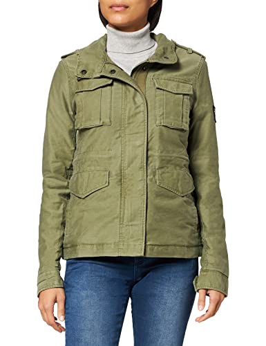 Superdry Rookie Borg Lined Military Jkt Chaqueta, Color Caqui Vintage, M para Mujer