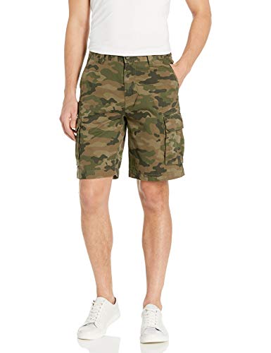 Amazon Essentials Classic-Fit Cargo Short Pantalones Cortos, Verde/Marrón, Camuflaje, 32W