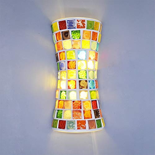 Artpad Modern Bohemia Style - Lámpara de pared con vitral, LED (33 cm) ARRIBA y abajo Luz doble...