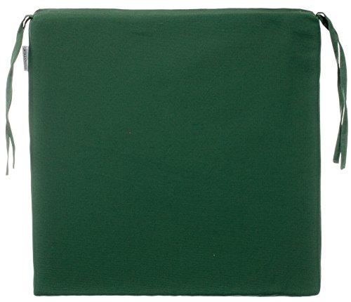 Brandsseller Cojín para silla, monocolor, con 4 cordones para un agarre seguro, microfibra, verde...