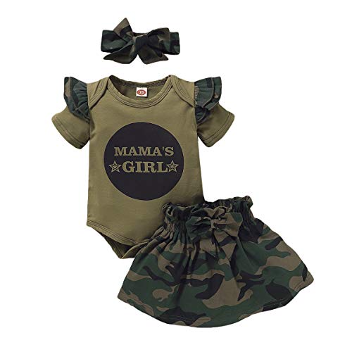 2 piezas de ropa para bebés y niños pequeños y niñas, camiseta de camuflaje, pantalones y...