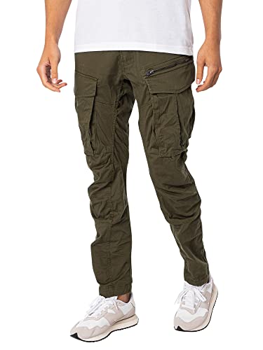 G-STAR RAW Raw Rovic Zip 3D Straight Tapered Pant Pantalones, Verde (dk Bronze Green 5126-6059), 28W...