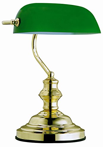 GLOBO lámpara de mesa verde antiguo banqueros lámpara 1x60W