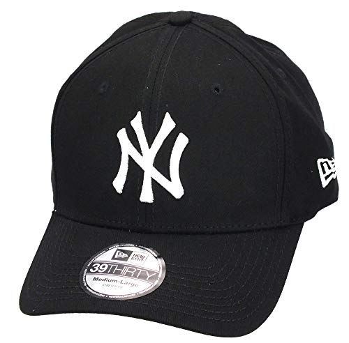 New Era 39thirty New York Yankees - Gorra para hombre, color negro (black/white), talla S/M