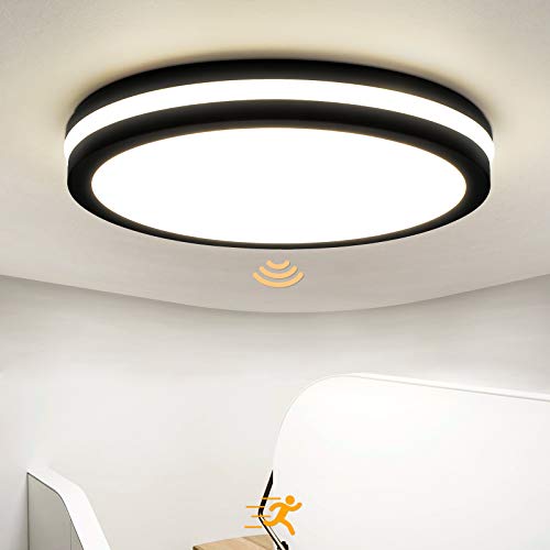 OPPEARL - Lámpara LED de techo con detector de movimiento, 2400 lm, con mando a distancia, IP54,...