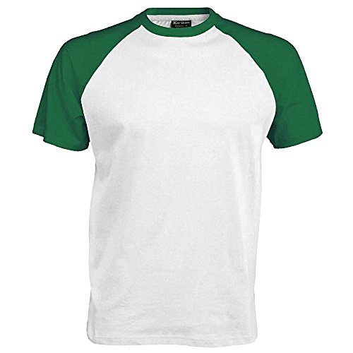 Kariban – Camiseta de manga corta para hombre blanco/verde Large