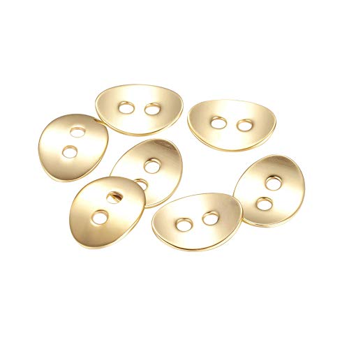 UNICRAFTALE 10pcs 2 agujeros Botones Dorados de Acero Inoxidable Botones Ovales para Camisas de...