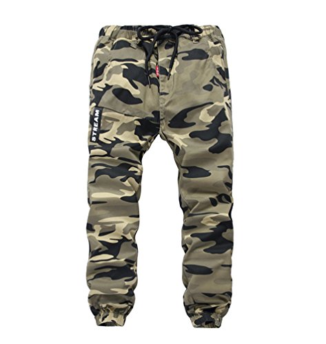 YoungSoul Pantalones Camuflaje para niño - Joggers con Bajos Ajustados - Pantalón de chándal con...