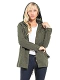 Design by Olivia Militar Anorak Safari - Chaqueta con capucha para mujer - Verde...