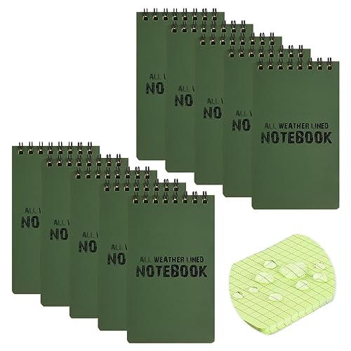 LZYMSZ Cuaderno Impermeable de 10 piezas, Cuadernos en Espiral Resistentes al agua a todo clima,...