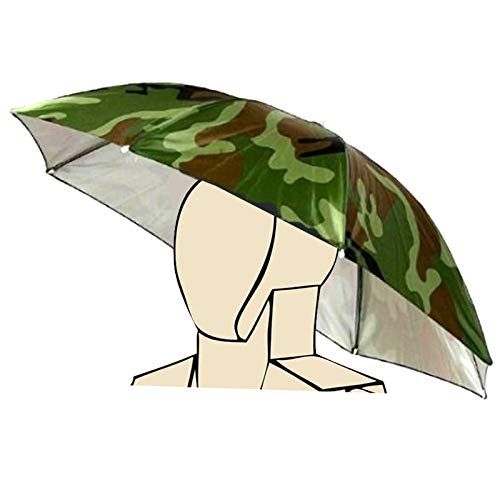 WANLIAN Diadema elástica Patrón de camuflaje Sun Rain Umbrella Sombrero Cap para la pesca Playa...