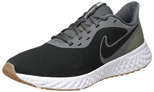 Nike Revolution 5 - Zapatillas para Correr, Hombre, Black/Grey/Army/Green/Dark Brown, 44.5 Eu