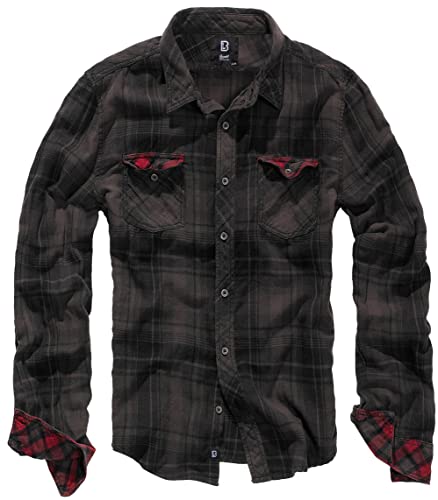 Brandit Checkshirt Duncan Camisa, Braun-Schwarz, L para Hombre