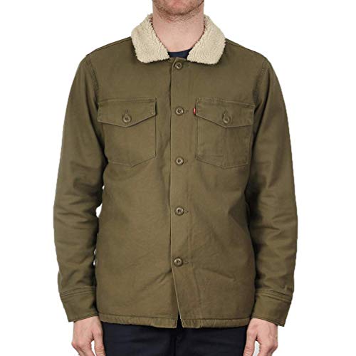 Levi's Military Sherpa Shacket Chaqueta, Verde (Olive Night 0000), X-Large para Hombre