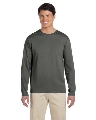 G644 GD 64400 MEN SOFTSTYLE LS TEE MILITARY GREEN M