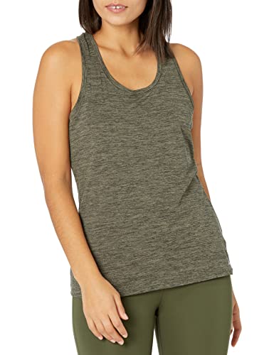 Amazon Essentials 2-Pack Tech Stretch Racerback Tank Top Athletic-Shirts, Olive Space Dye/Black, US...