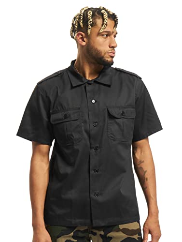 Brandit US Hemd Kurzarm Camisa, Negro (Schwarz), XXL para Hombre