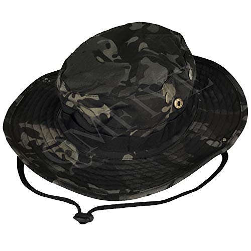 QMFIVE Tactical Boonie Hat, Sombrero Redondeado de Camuflaje Pescador Sun Protection Cap para...